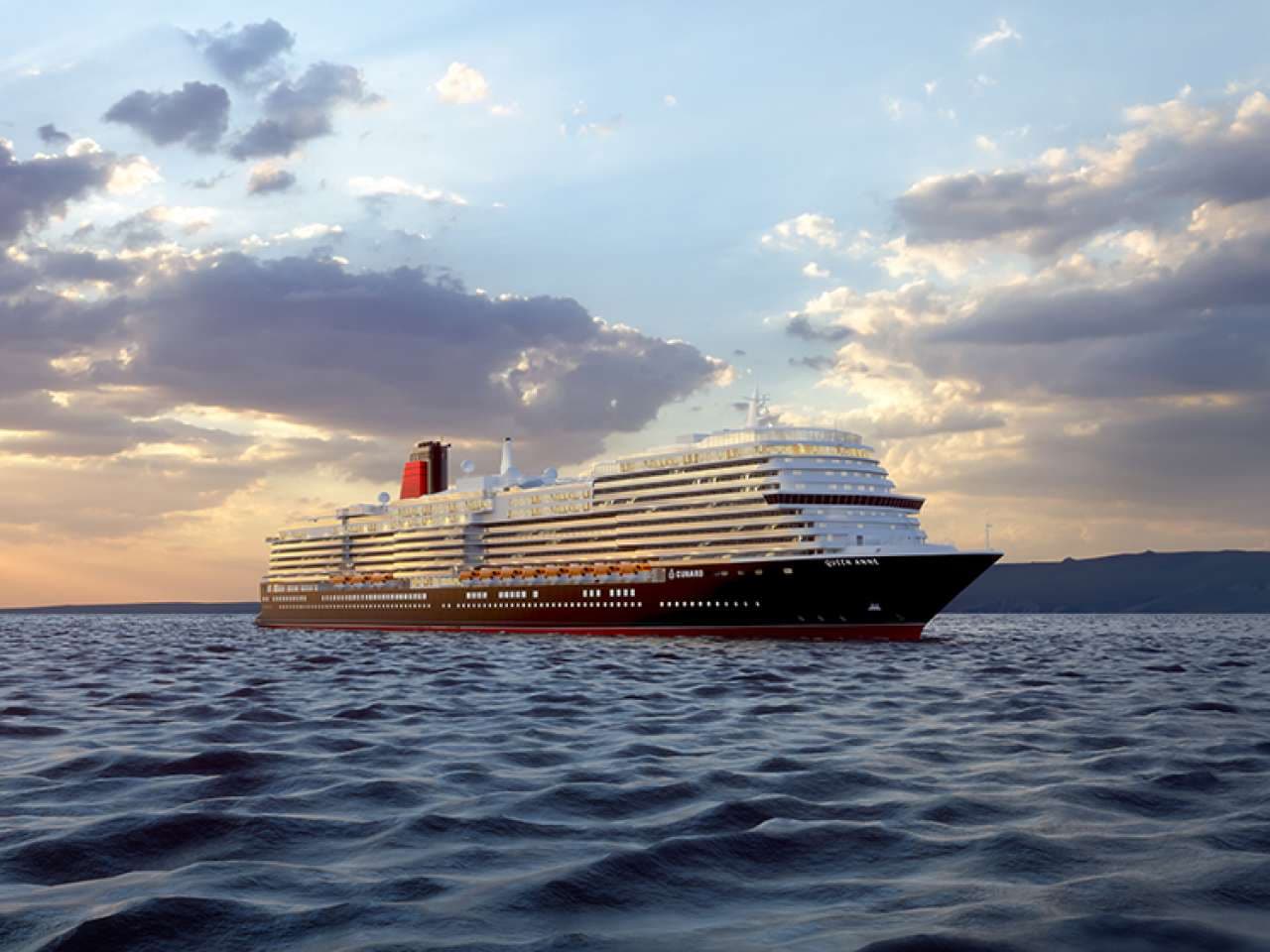 Nava de croaziera Cunard Queen Anne soseste in Southampton