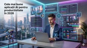 Cele mai bune aplicații AI pentru productivitate în 2026: Top 12 tool-uri care îți economisesc zeci de ore lunar