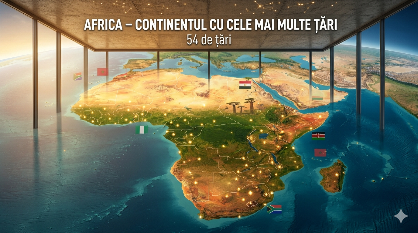 Continentul cu cele mai multe tari